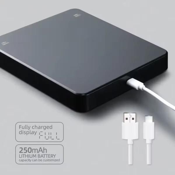 Balanza de café digital con pantalla táctil LED 0.1g/3kg Balanza de cocina con función de medición de peso Fuente de alimentación por batería CON TAPA