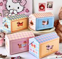 Dog Themed Pastel Gift Box with Handle for Cookies Scones