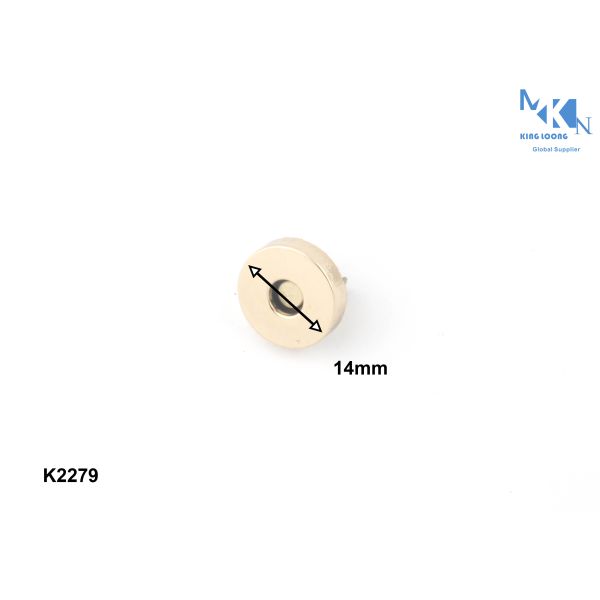 Metal Bag Magnetic Button Brass Material 14mm Diameter K2279 Magnetic Handbag Fasteners