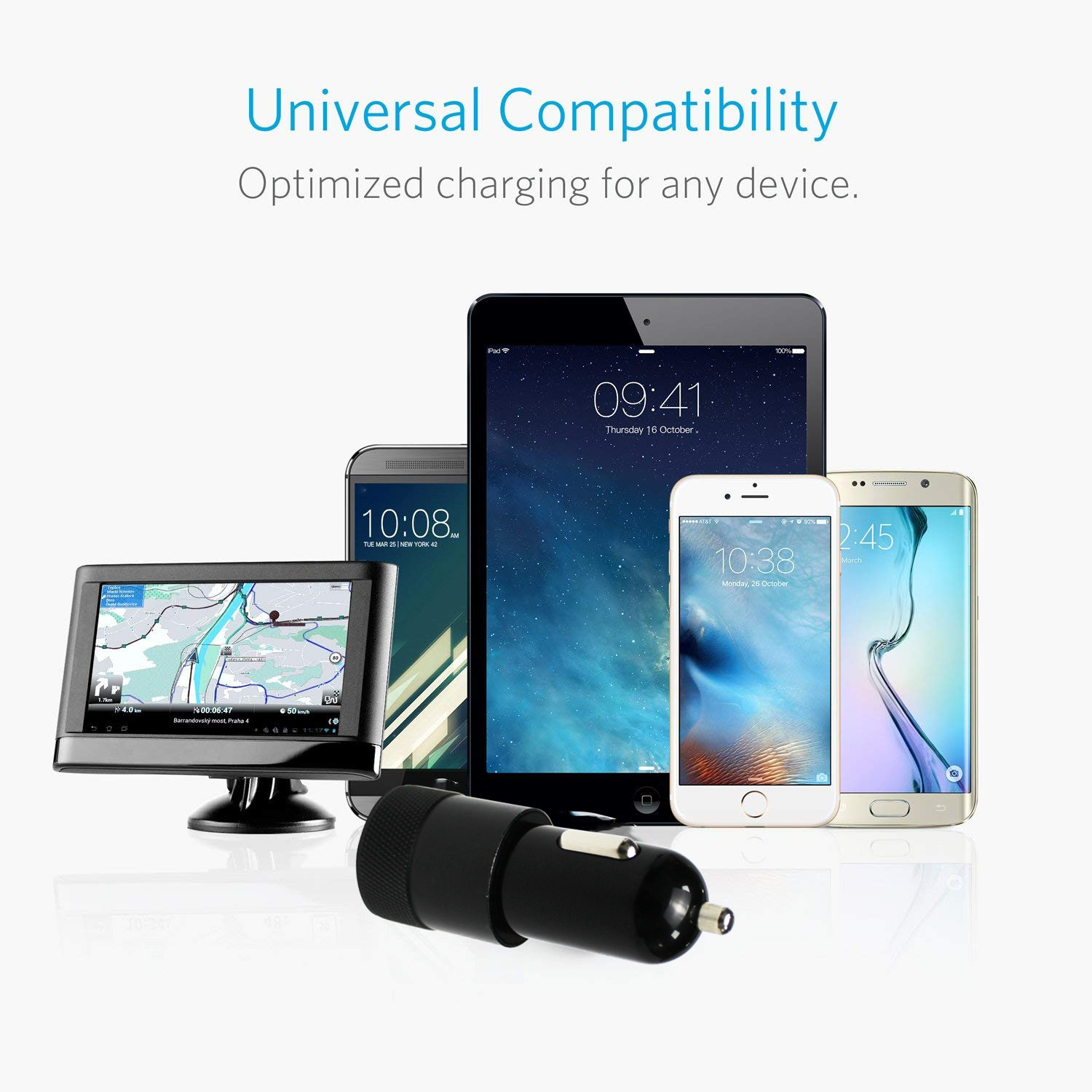 двойной переходник 3.0A заряжателя телефона быстрого автомобиля USB 12V для мобильного телефона