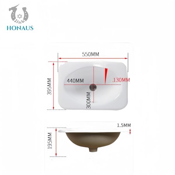 Elegant Bathroom Inset Basin Hotel Apartment High Temp Burned Ceramic White