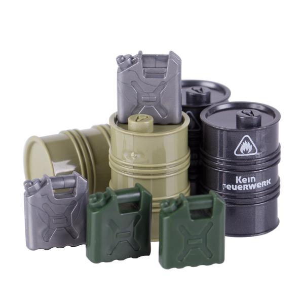 MOC military oil drums and oil pot barrel weapon building blocks accessories military scene series toys for children