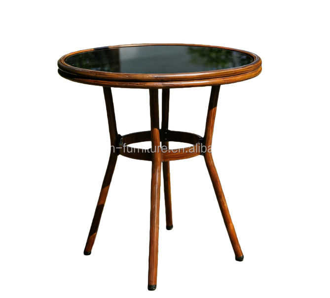 All Weather Portable Outdoor Coffee Table Foldable Design UV-Resistant Durable for Hotel Courtyard Balcony Bistro