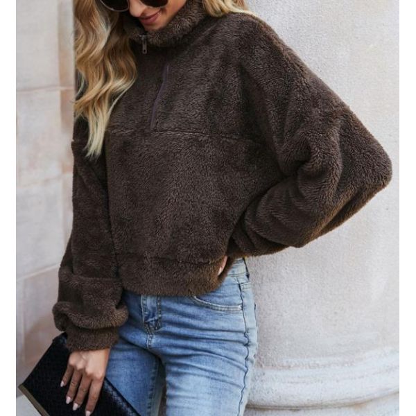 Верхняя часть куртки воротника стойки пуловера застежка-молнии рукава ватки женщин производителей одежды небольшого заказа двойная, который встали на сторону длинная