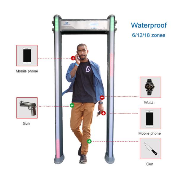 Uniqscan Multi Zones Waterproof Walk through Security Gate Door Frame Archway Metal Detector UM600 For Outdoor Use