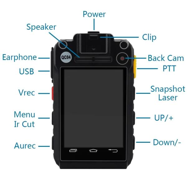 4G Android Police Should Wearing Video Body Pocket Camera Night Vision For Civilians