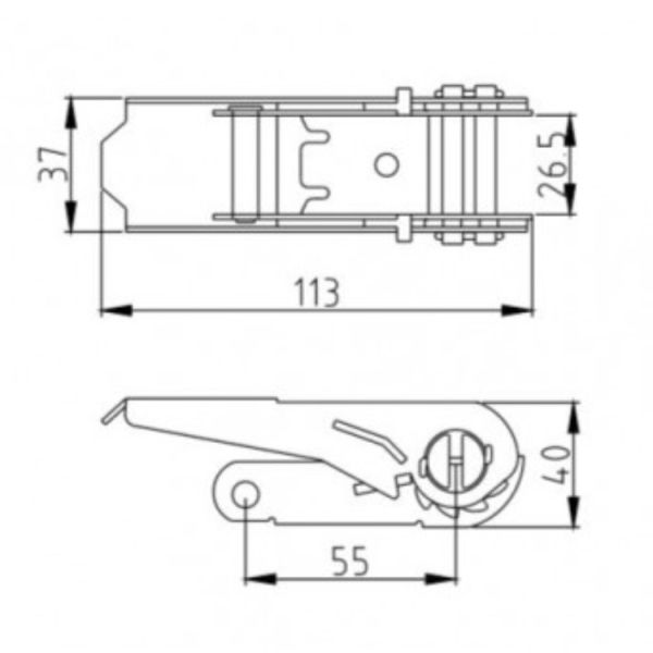 10 le rochet verrouillable de pouce 22000lb de la tonne 3 amarrent des courroies