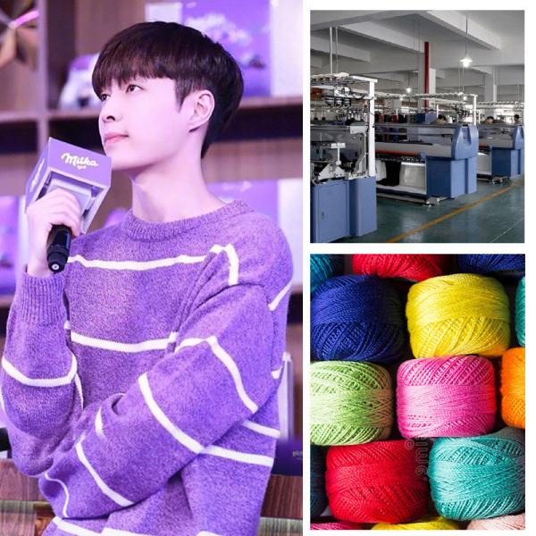 Striped Flat Knit OEM ODM Mens Warm Sweaters Customized Cotton Pullover