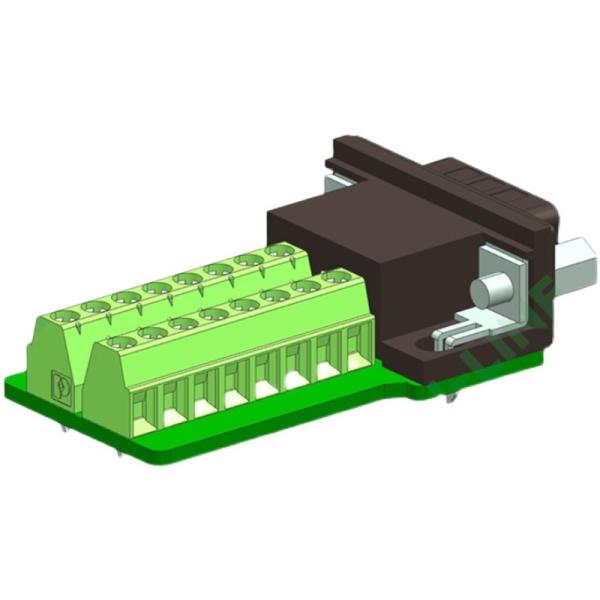 DB15 D Sub 15 Pin Dual Row Connectors to Terminal Blocks Adapter with housing