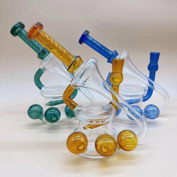 Bongs de vidro de tabaco amarelo leitoso de 10 pol. Fornecimento de estoque