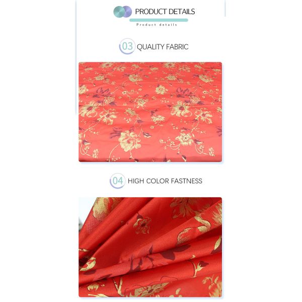 Anti Odor 100% Polyester Mattress Fabric Gold Powder Printing Warp Knitted