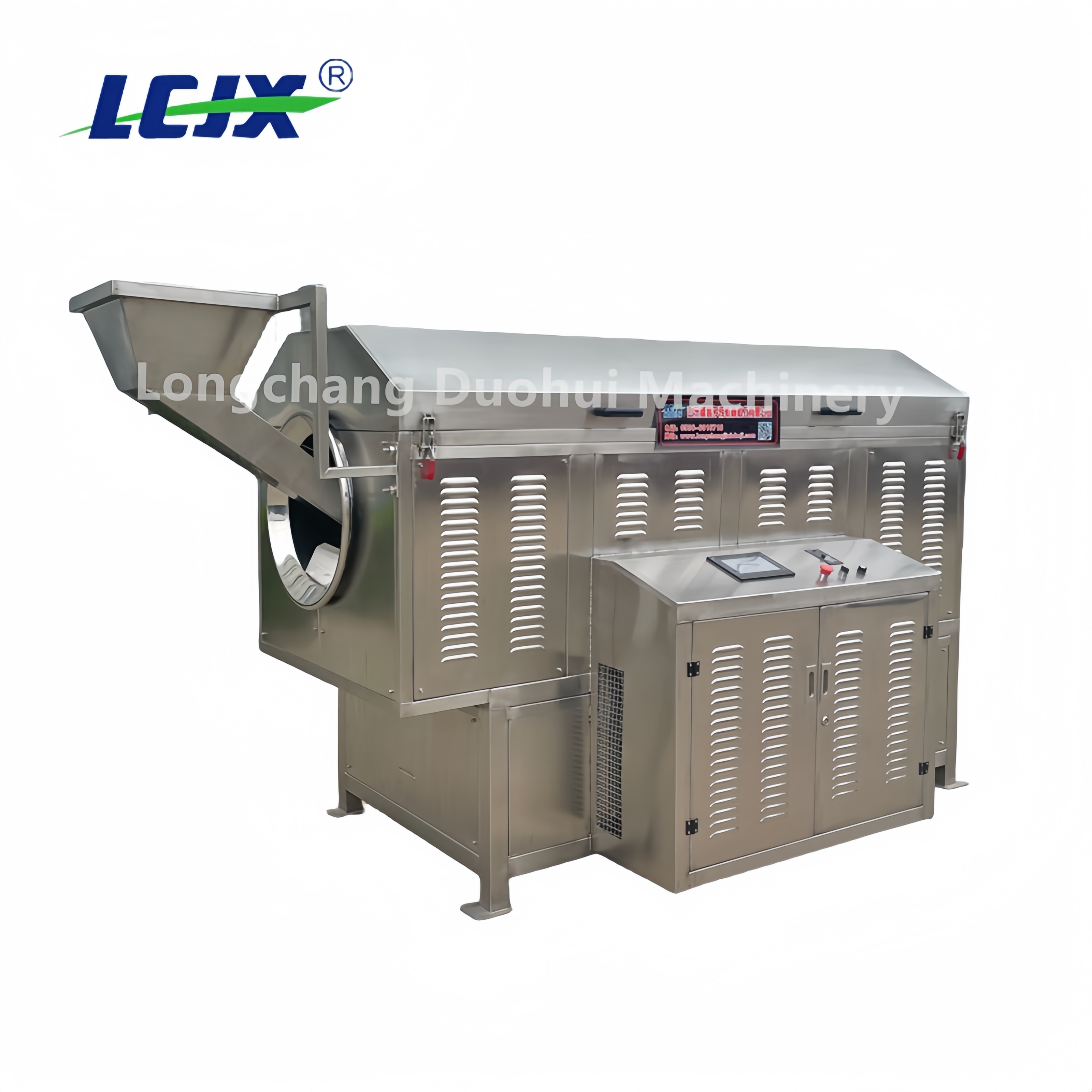 Electromagnetic Rotary Drum Continuous Roasting Machine For Grain Food