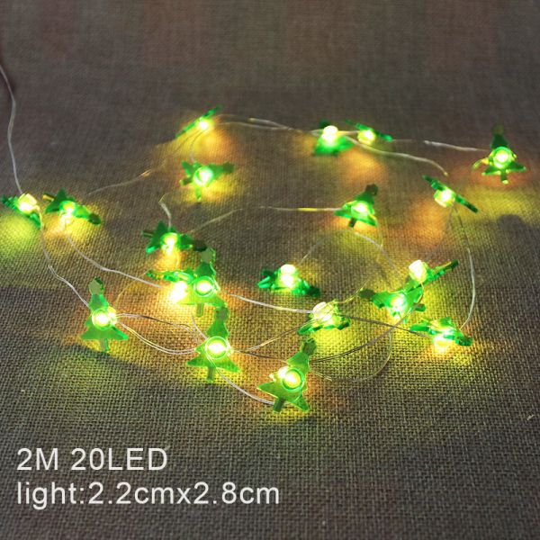 Santa Claus Scepter Snowflakes Elk Socks LED String Lights for Fairy Christmas Decoration