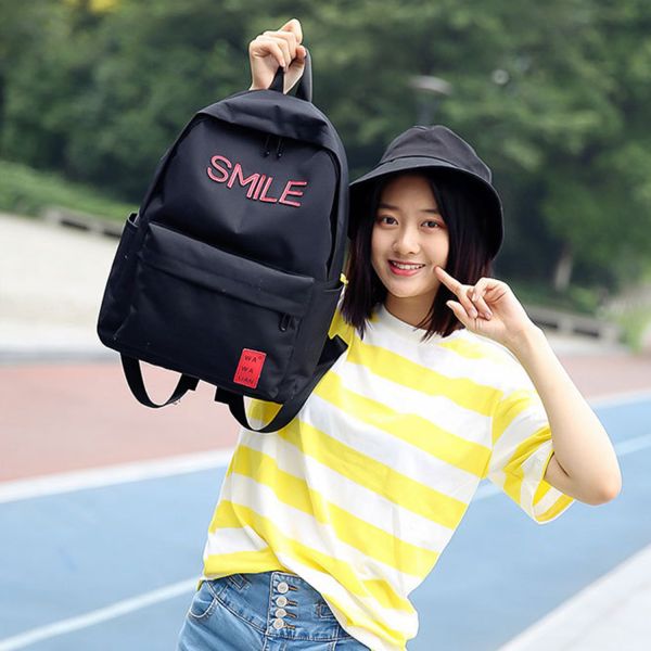 Large capacity men and women street shot stitching color backpacks fashion casual joker high school students bag tide
