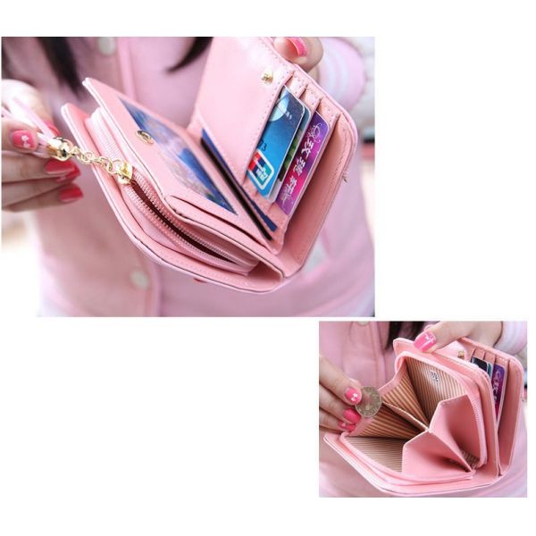 2016 new Korean bow kitty purse small pendant short wallet cute girls zipper