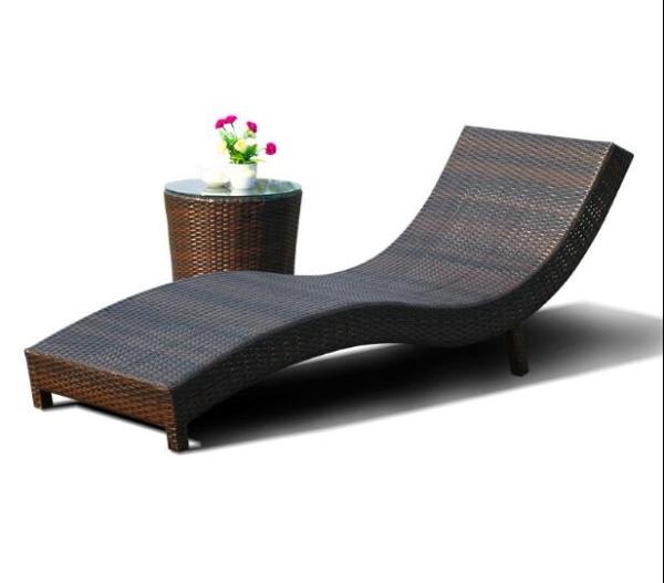 Leisure Aluminium PE Rattan Chaise Lounge chairs Outdoor Garden patio beach chair
