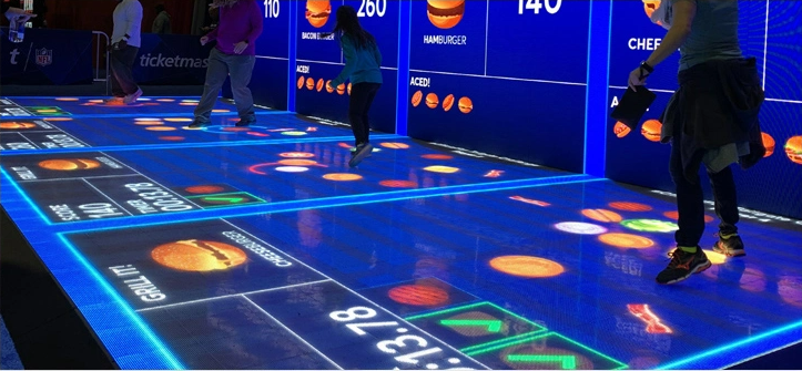 P2.97 Внутренний танцевальный пол LED дисплей интерактивный высокогрузный подшипник для сцены