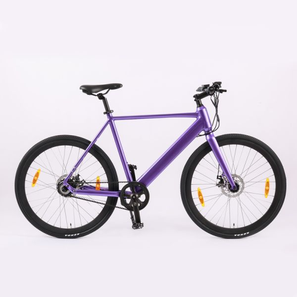 Rear Hub Motor Electric Purple Bicycle E-bike for Smooth Commuting on Highway Road