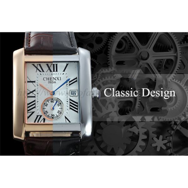 063A Fashion European Hotsale Watches Women Luxury Watch Rose Gold Square Quartz Watch New