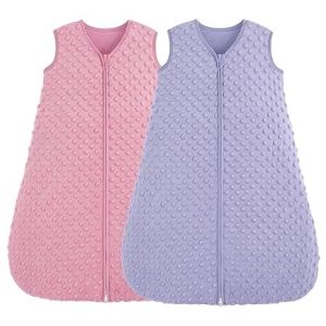 2 Pack Baby Sleep Sack with 2-Way Zipper and 2 Layer Fabric for Newborn and
