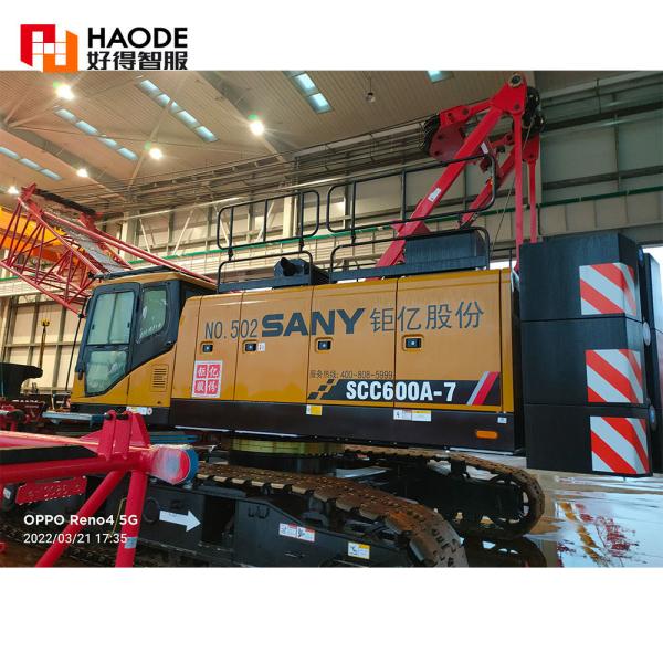60Ton Max. Lifting Load Crawler Crane SCC600 With Sany Hydraulic Valve In Good Condition