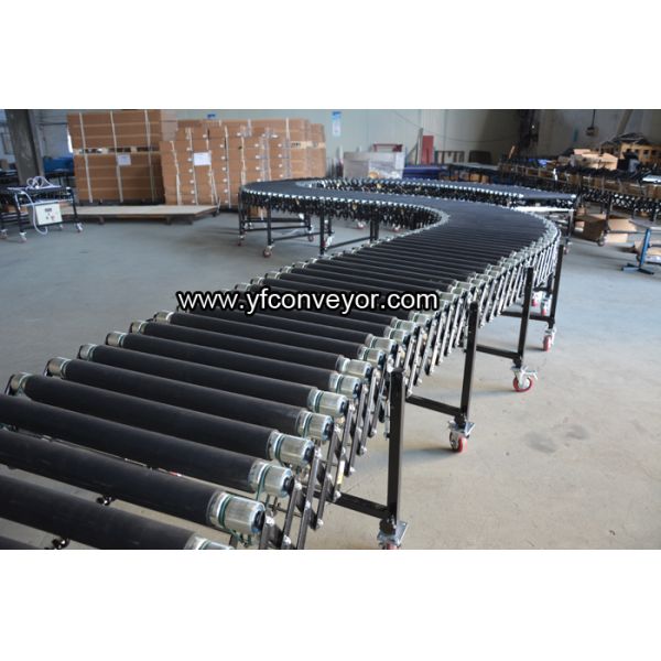Flexible Expandable Motorized Rubber Coated Roller Conveyor,Loading Unloading Conveyor