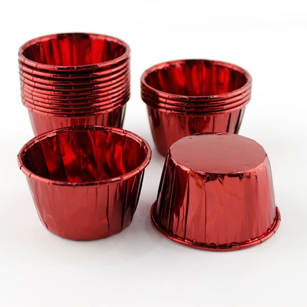 Aluminum Rolled Baking Paper Cup , Disposable Packaging Birthday Cake Cup