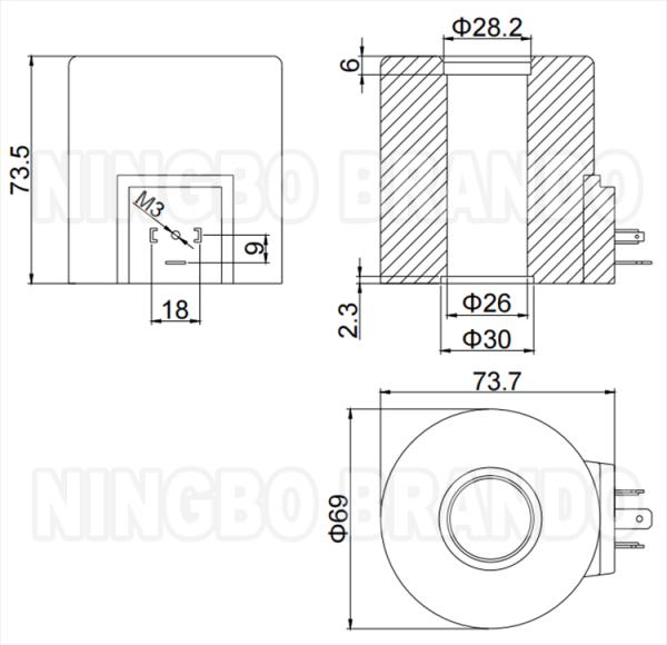 Coil de solénoïde hydraulique pour soupape directionnelle de la série Yuken DSG-03 12V 24V 220V