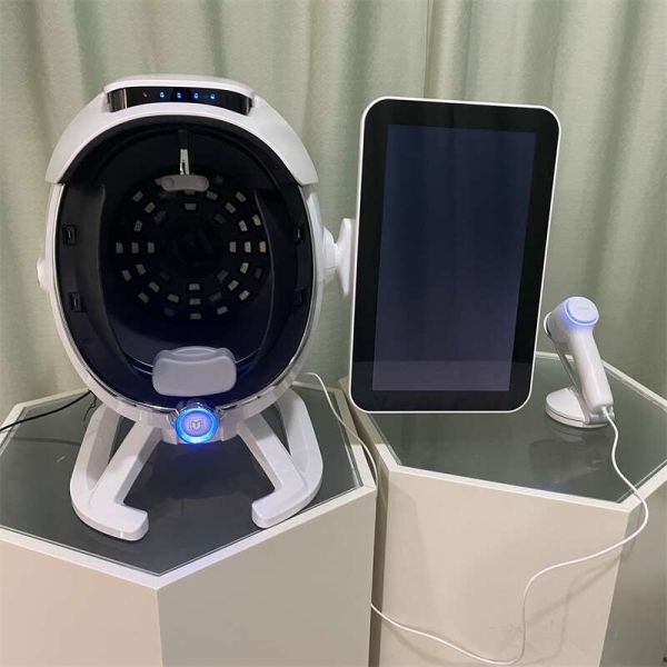Beauty Salon Full Face Skin Test Machine With UV / RGB / PL Light Multilanguage Support