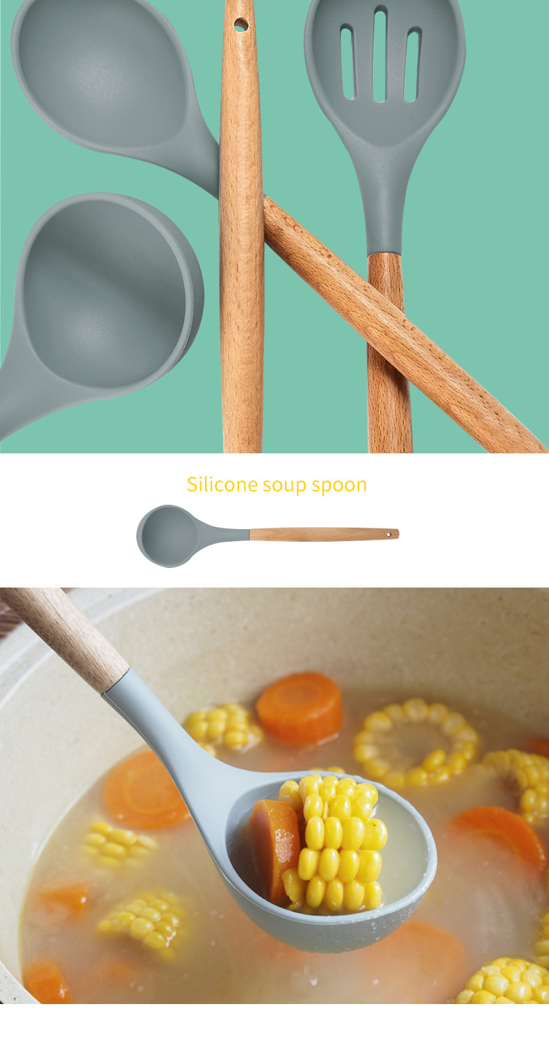 не шпатель силикона ручки 13Pcs установил с деревянной ручкой