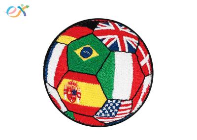 Exquisite Heat Cut Border Embroidery Soccer Patch For Custom Garment