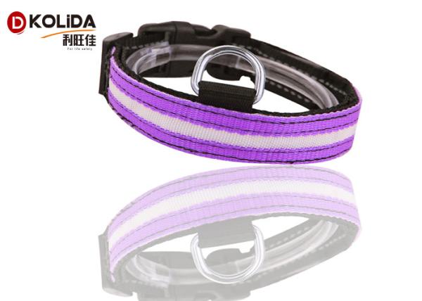 Nylon Bright Night Light LED Dog Collar Flashing Up Safety Leash Orange / Yellow