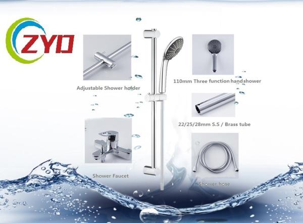 Portable Shower Head And Holder , Convenient Shower Head With Adjustable Bar