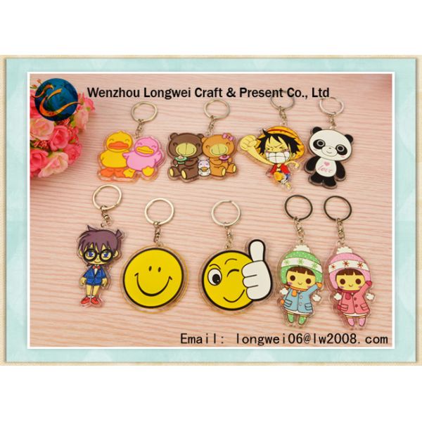 Customized Acrylic Keychain , Animal Shapes Custom Key Ring