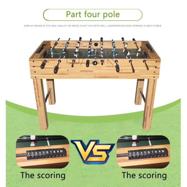 Wooden Football Soccer Table Amusement Game Machines Standard 8 Bar Home Version