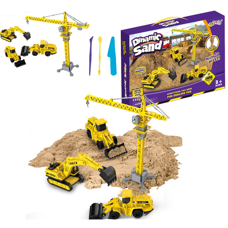 High Quality Engineering Vehicle Non-toxic Educational Creative DIY Kit 750g Dynamic Sand