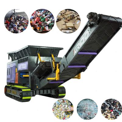 55 kw Power Double Shaft Design Multifunctional Tracked Mobile Shredder for Municipal Waste
