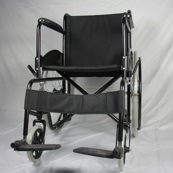 Simple Basic Folding Wheelchair With Powder Coating Steel Frame