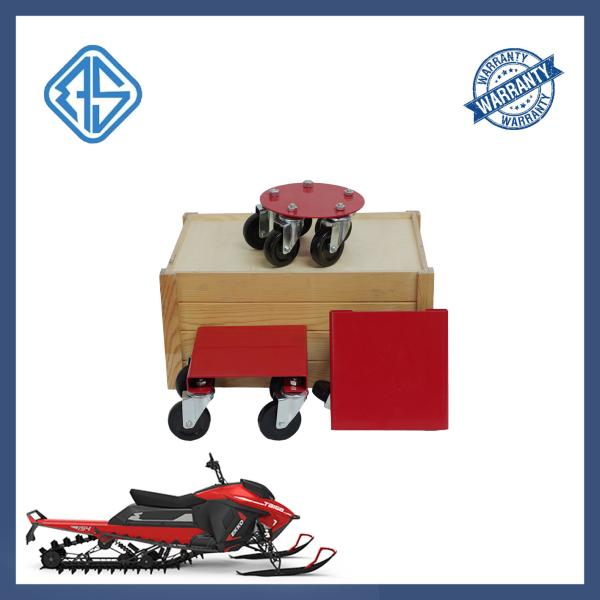 3 Pieces Snowmobile Caster Dolly 1500lbs Capacity 3mm Alloy Steel Wheel Non-Slip Mat