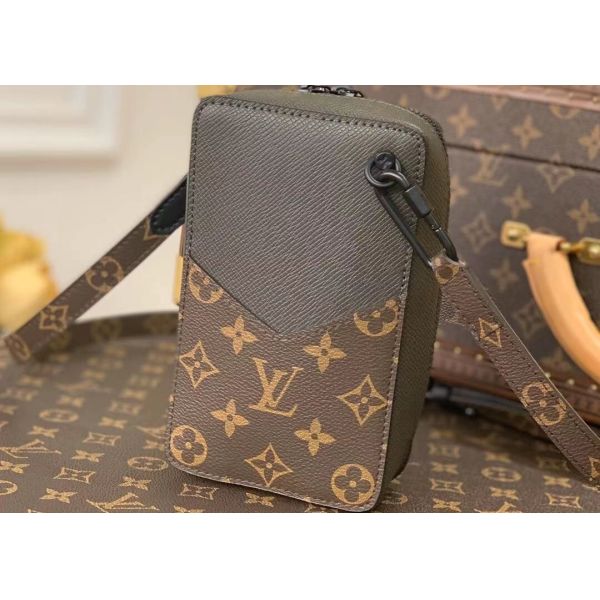 Brown Square Box Genunie Leather Camera Cross Body Bag Single Shoulder