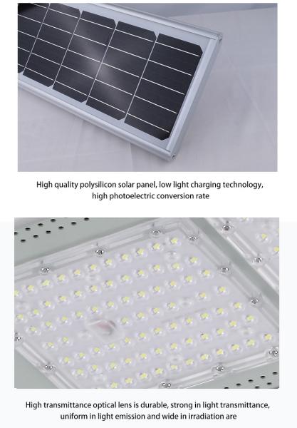 100w conduziu o sistema de iluminação solar da rua toda em um 2 cabeças 700x220x50mm