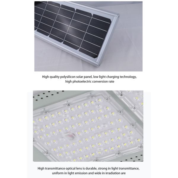 100w Led Solar Street Lighting System All In One 2 Heads 700x220x50mm