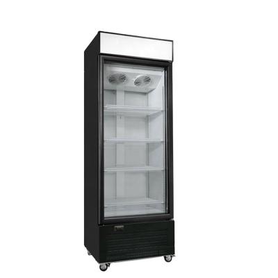 Single Door Store Refrigerator 220V Soda Drink Chiller Water Bottle Cooler LED Light Single-Temperature Cooling for Display