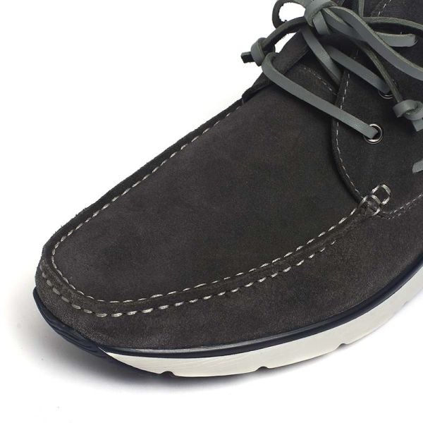 Pig leather Lining Anti Slip Mens Grey Leather Boots