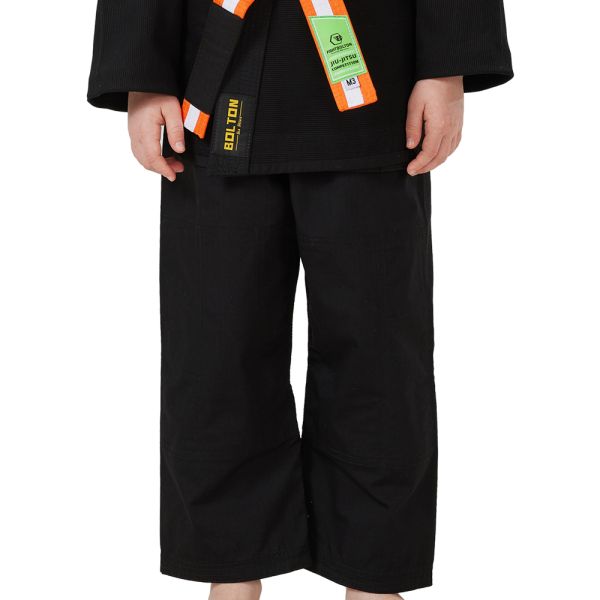 Shrink Proof 100% Cotton Black BJJ Gi With 350 GSM Pearl Weave For Boys And Custom Logo OEM Service