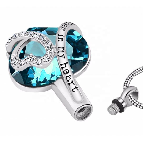 Stainless Steel Heart Locket Screw Necklace for Memorial Ashes Keepsake Pendant