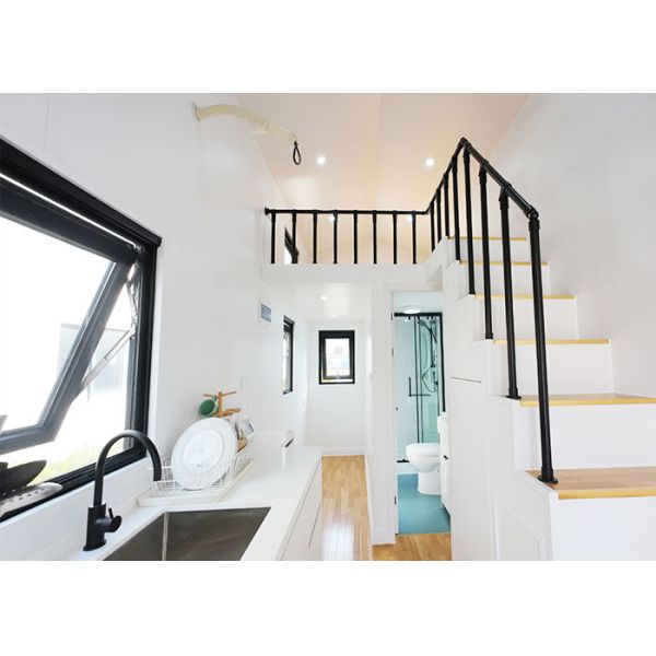 40 pies Casa pequeña sobre ruedas Profunda casa pequeña empresa prefab Casa móvil