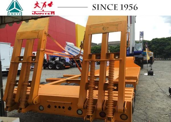 60Tons 1 Lines 2 Axle Lowbed Trailer With Rigid Suspension For Philippines Sale