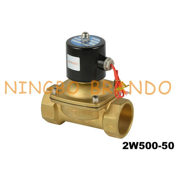 2 2W500-50 NBR Diaphragm Brass Electric Solenoid Valve AC110V DC24V
