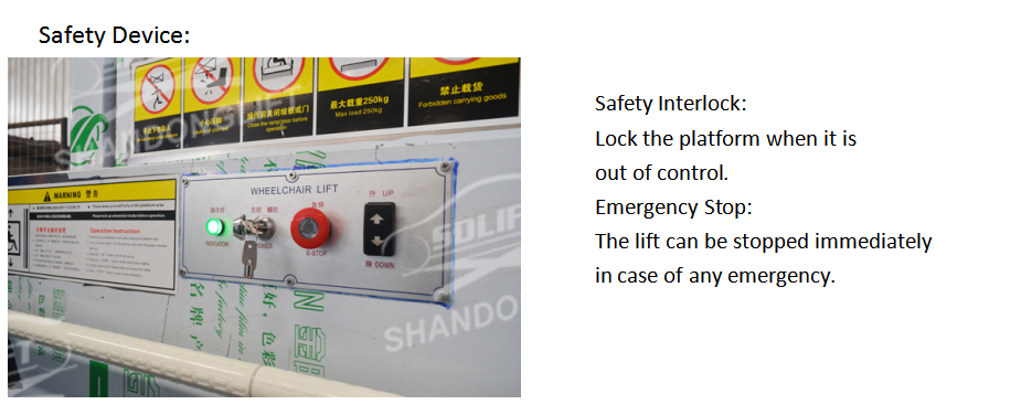 Емкость загрузки поднимаясь оборудования 300кгс инвалидности нержавеющей стали на открытом воздухе гидравлическая